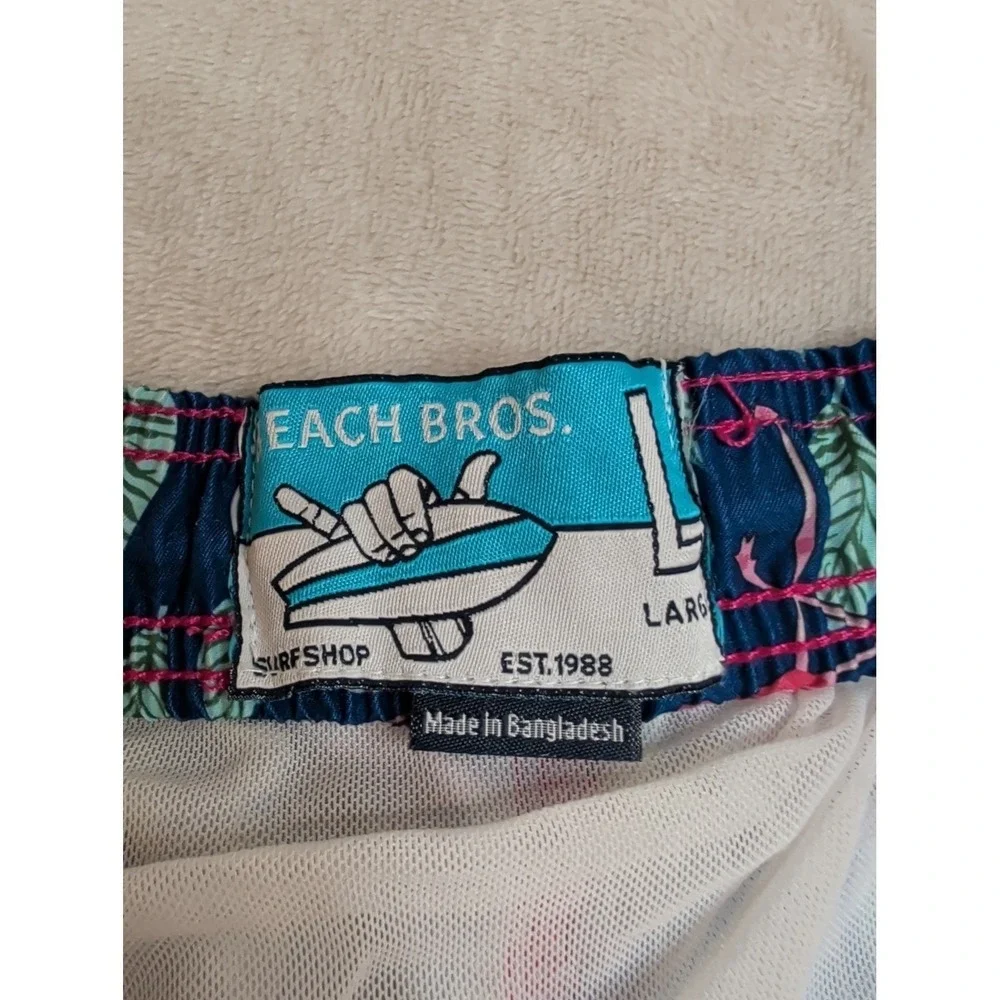Beach Bros. Men's Flamingo Blue‎ & Pink Swim Trunks Size XL